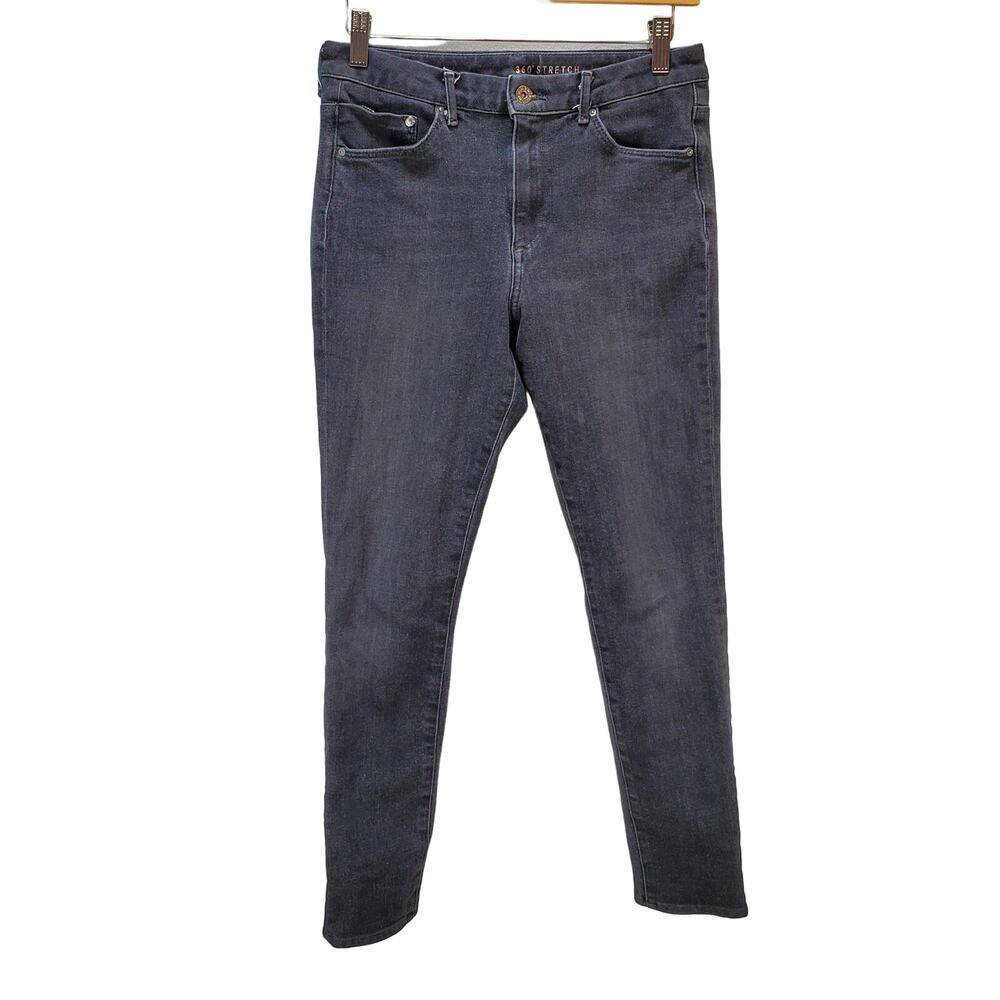 H&M 360 Stretch Jeans Womens 30/30 Black Skinny High Waist & Denim Faded Pants